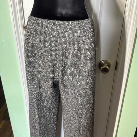 J.Mclaughlin Grey/Silver Carter Sequin Wide Leg Trousers Slacks Pants Size 0 - Picture 8 of 12